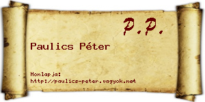 Paulics Péter névjegykártya