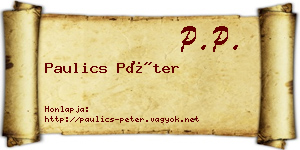Paulics Péter névjegykártya