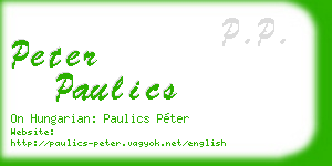 peter paulics business card