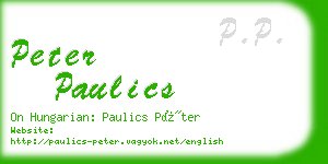 peter paulics business card